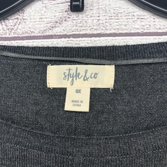 NWT Style & Co Dark Gray Sweater Sz 0X - Picture 3 of 6